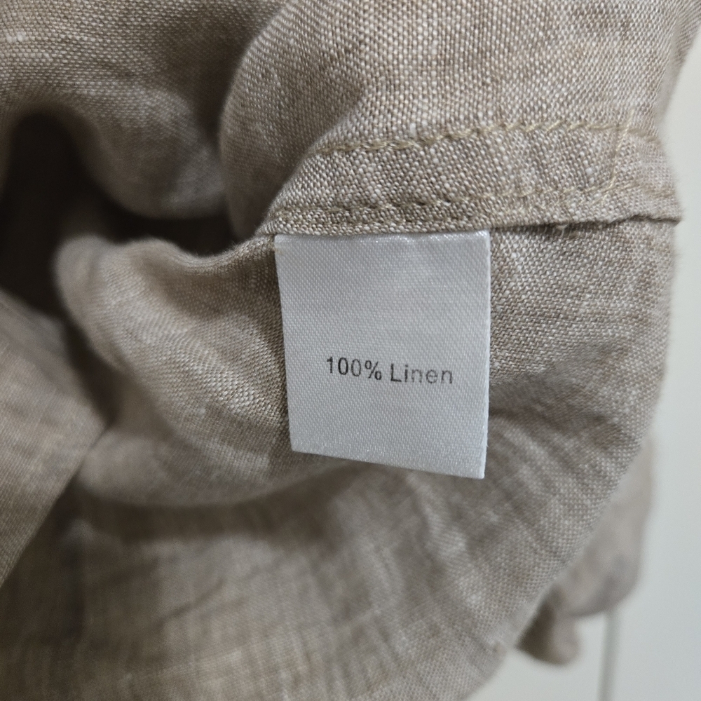 Pure Collection Pure Linen Long Sleeve Shirt Light Beige Size 8/10 #186 - Picture 6 of 6